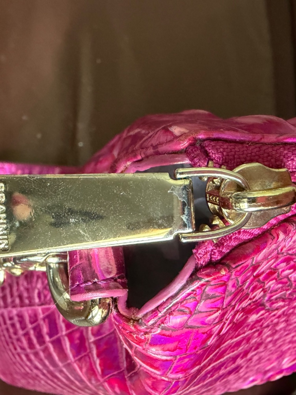Brahmin Large Duxbury Satchel & Ady Wallet Set Pink Potion Iridescent Rare - Picture 7 of 16